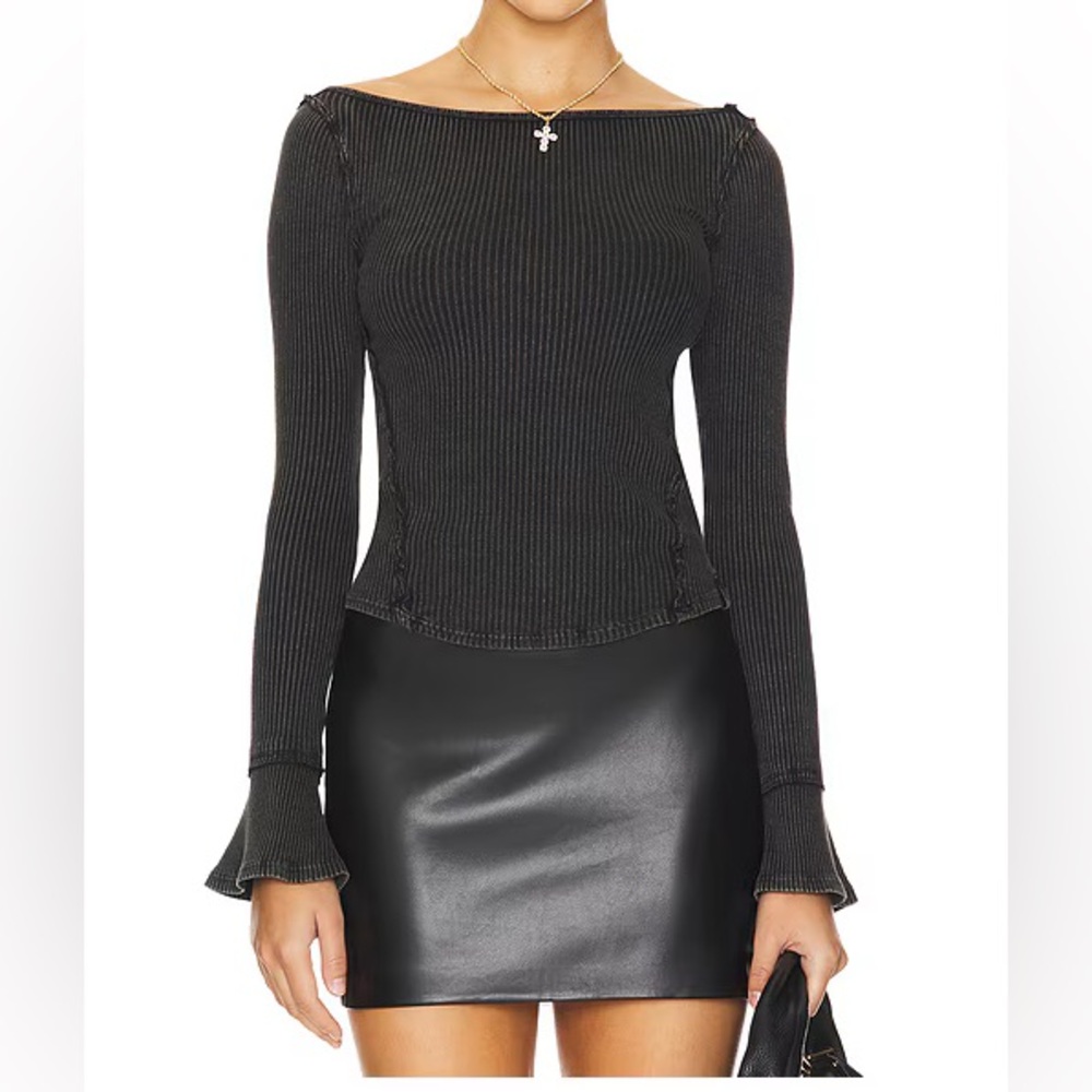 FREE PEOPLE We The Free Soul Sister Ribbed Top Black NWT Size XS - Picture 15 of 16